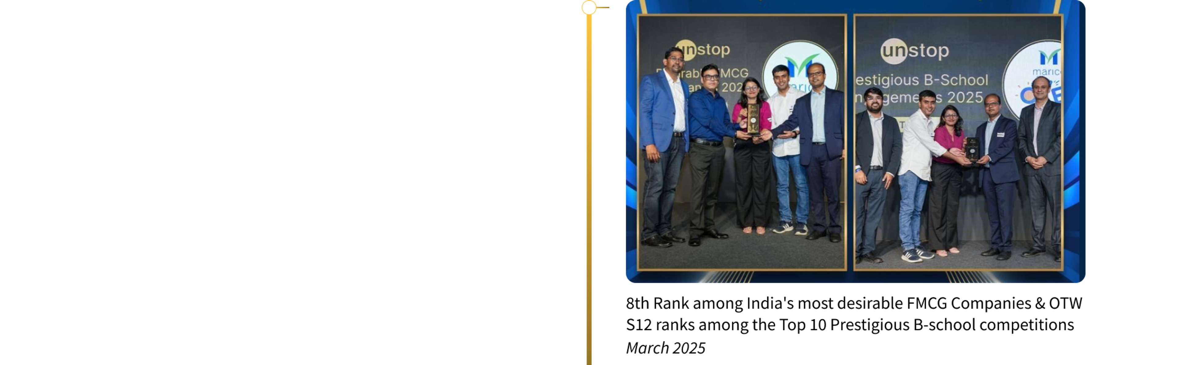 8th Rank among India's most desirable FMCG Companies